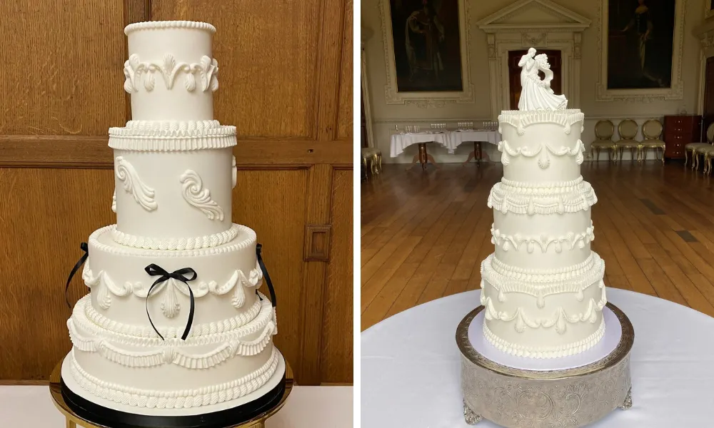 White polished lambeth cake 