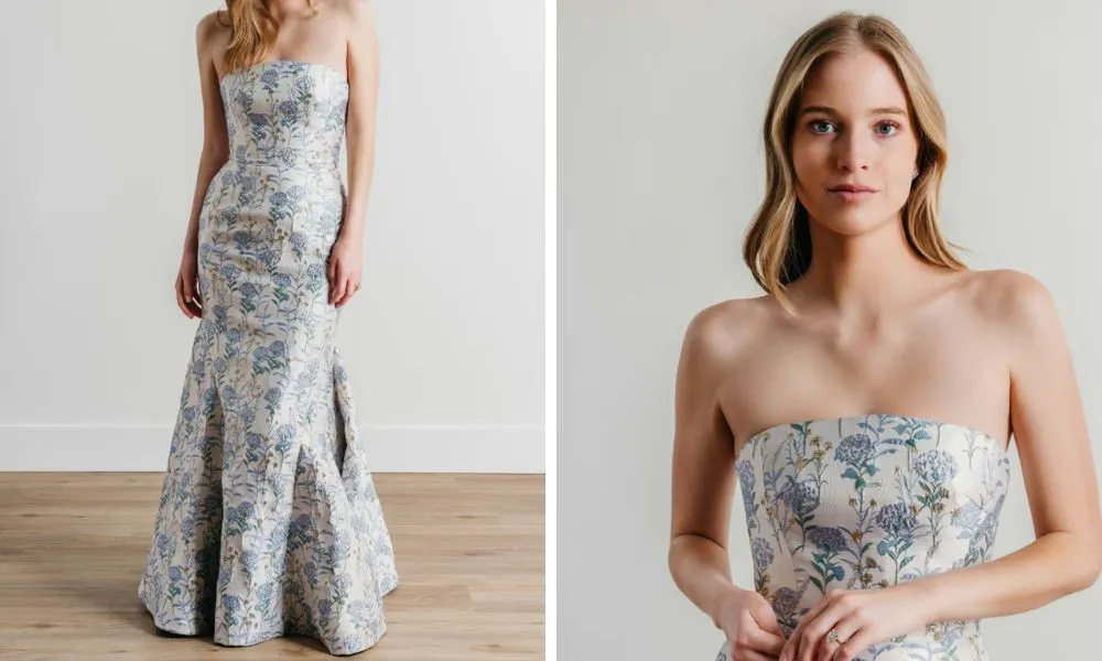Blue wedding dress