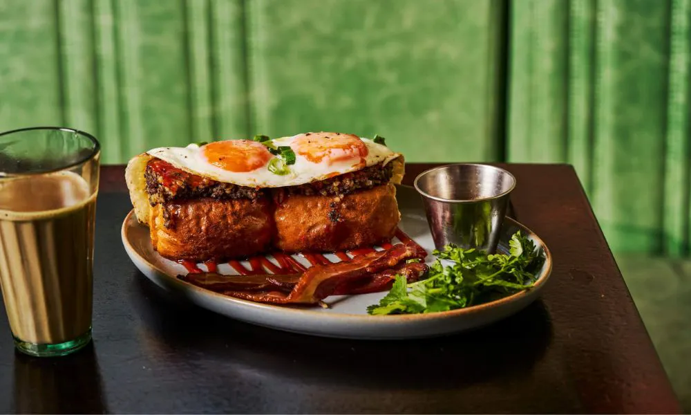 Haggis Pau breakfast sandwich from Dishoom