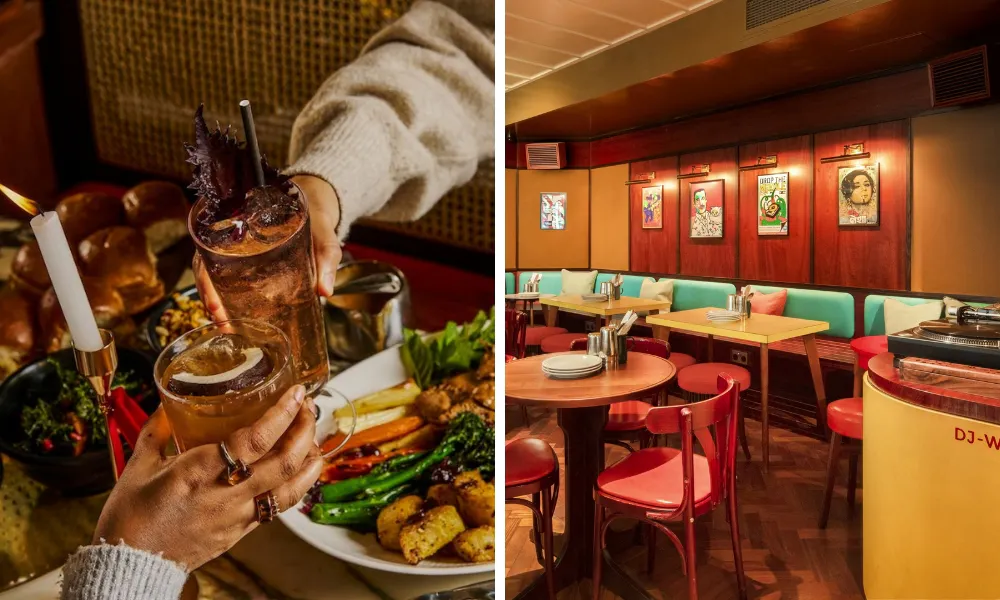 sharing curries and 1950s bombay style interiors