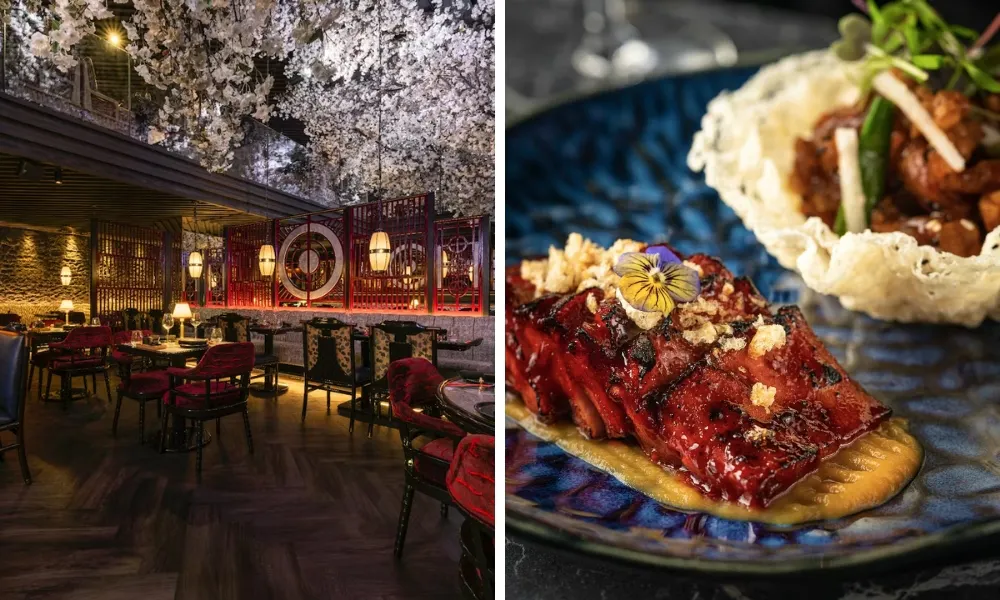 flower decor and cantonese food at tattu