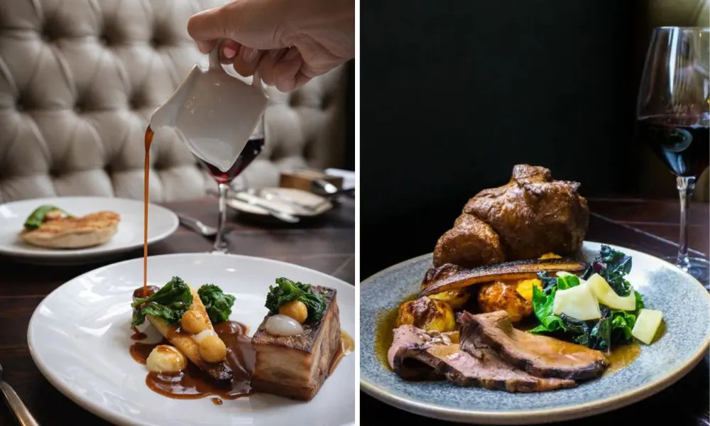 Sunday roast beef on plate