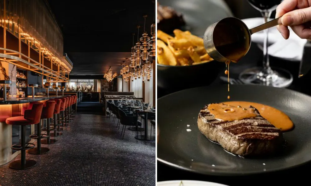 Gaucho Newcastle dining room and steak dish