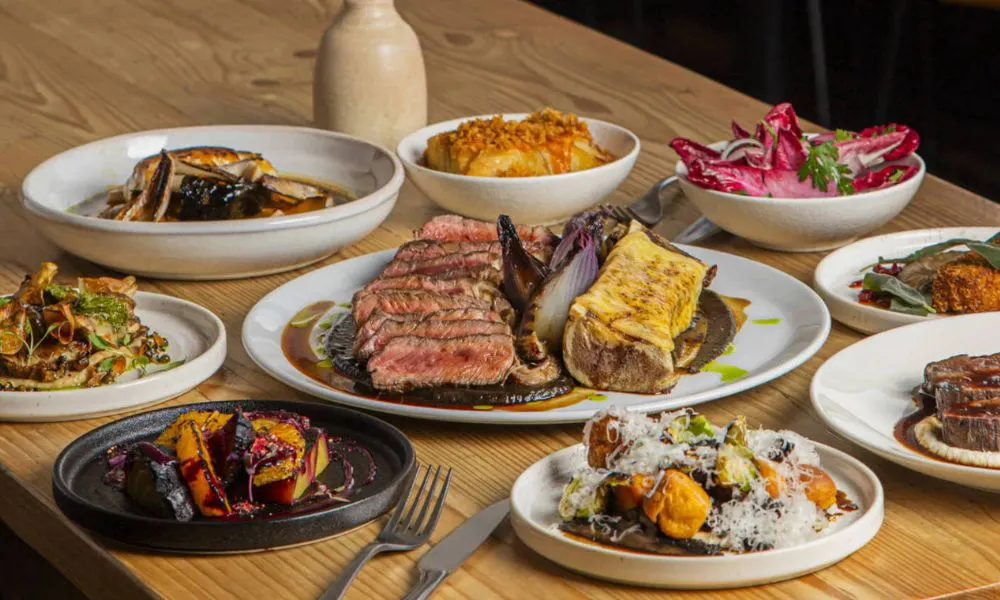 a selection of seasonal small plates on a table