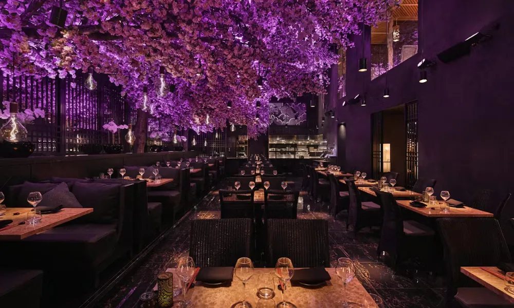 flower installation at tattu
