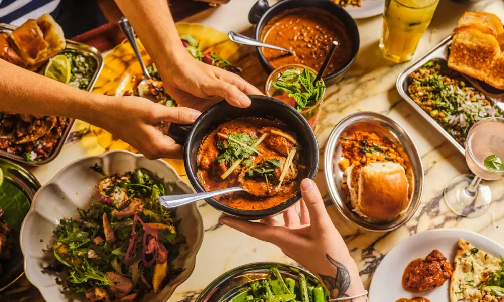 spread of dishes at dishoom
