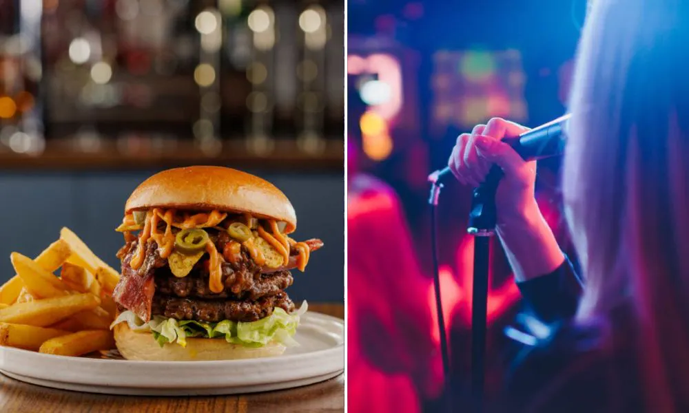 Burger and karaoke