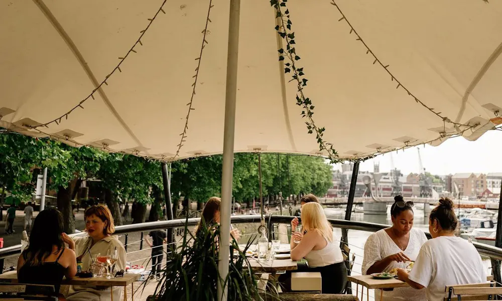 Terrace overlooking the water
