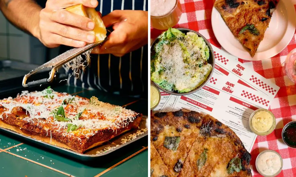 Pizzas at Slice n Brew