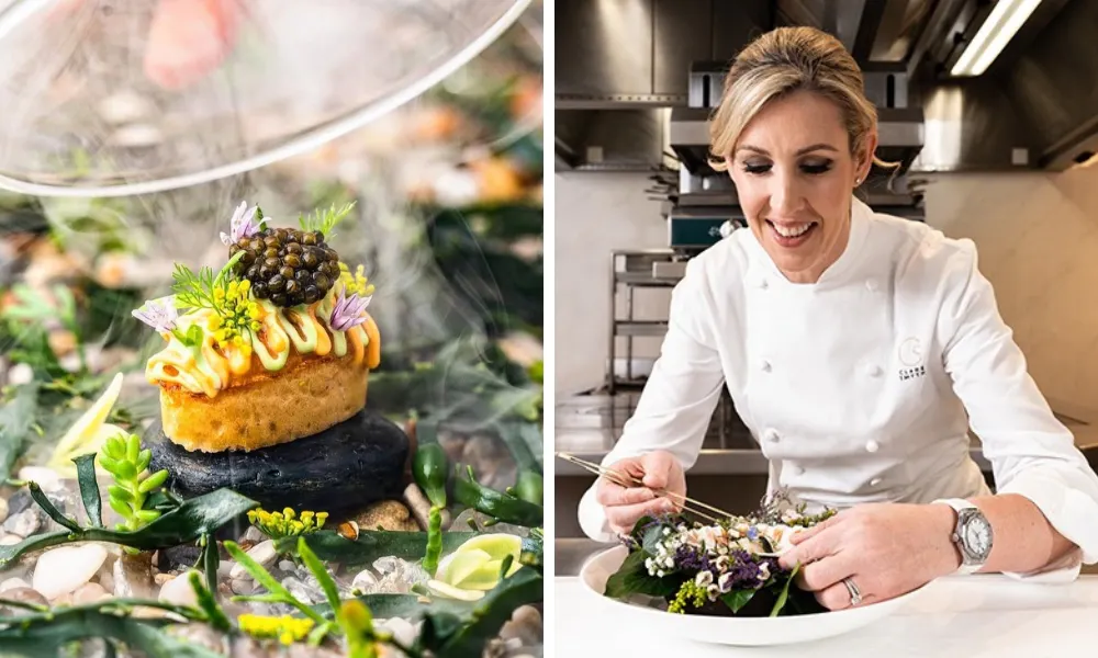A snack at Core with caviar