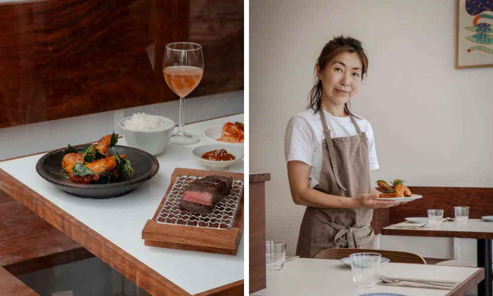 Fried chicken winds and beef at Dongnae