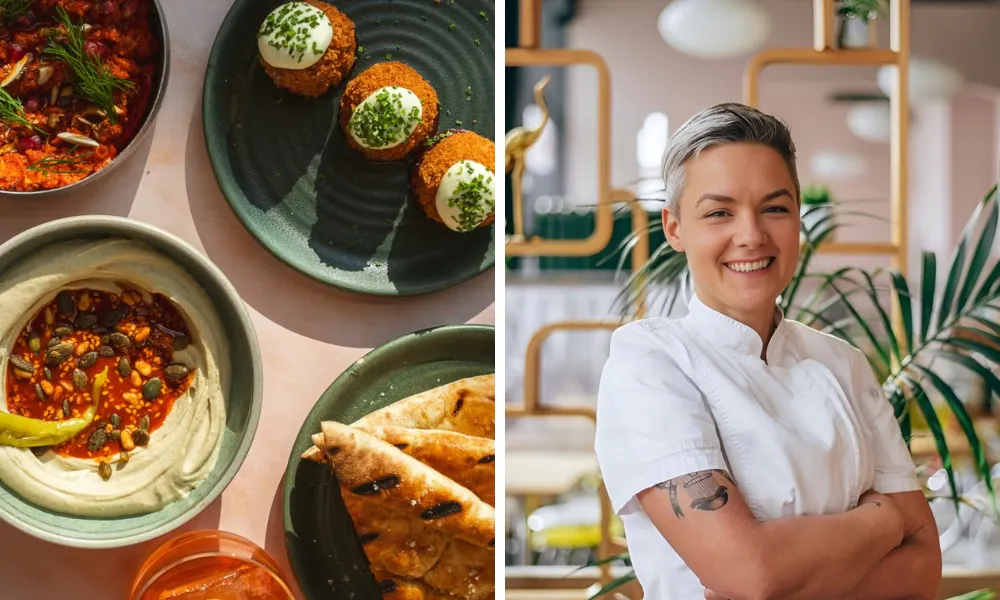 vegan croquettes, dips, and breads at Mildreds