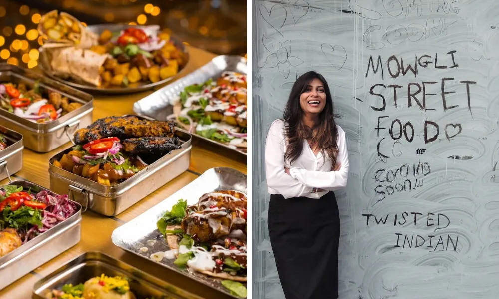 Tiffin boxes at Mowgli, with grilled meats and veg