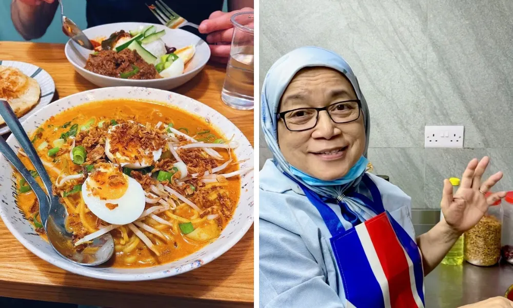 Malaysian noodle dish and curryat Normah's