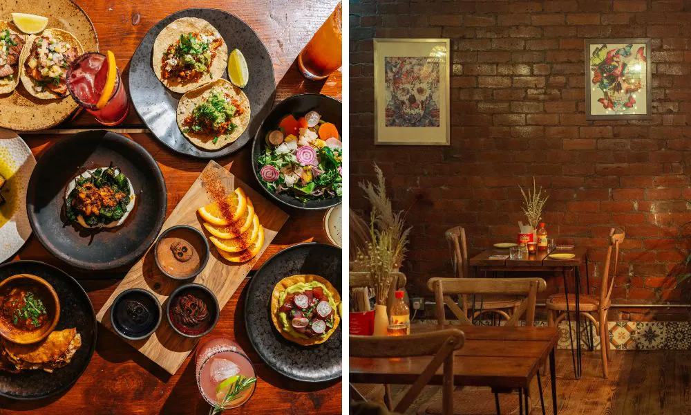 a selection of Mexican sharing plates on a table