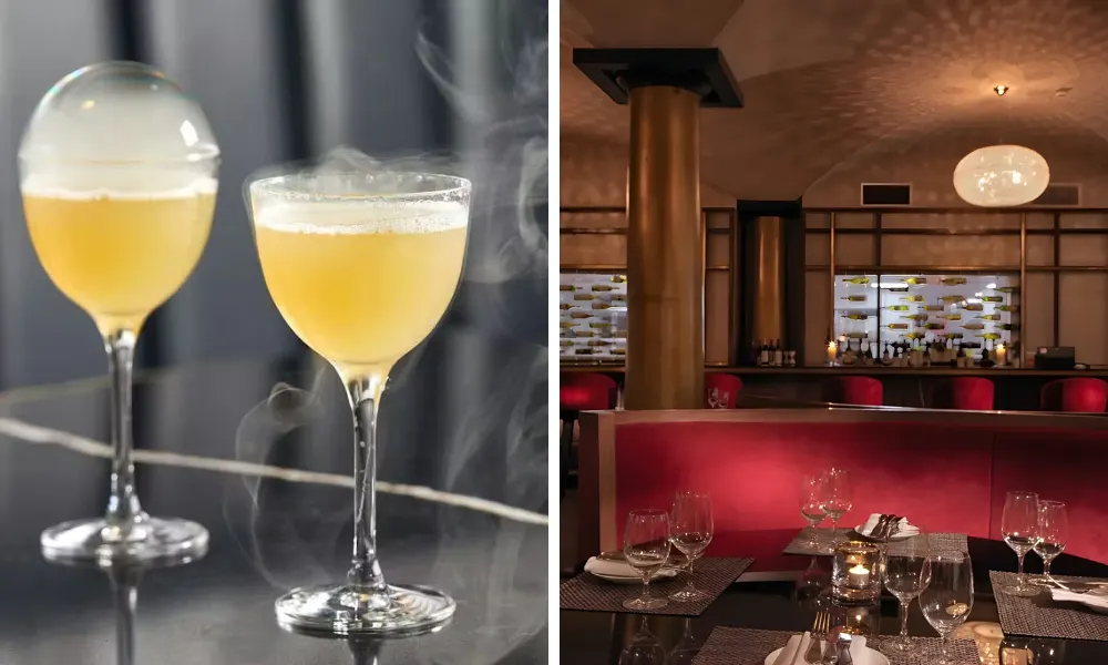 Drinks with a smoke bubble at chez mal glasgow
