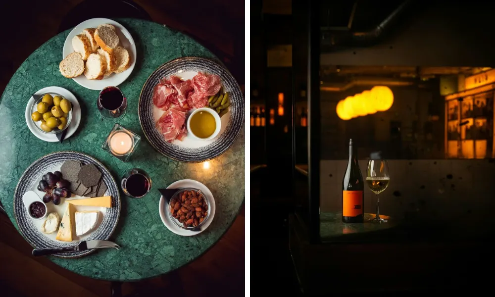 Charcuterie and wine at Malo Glasgow