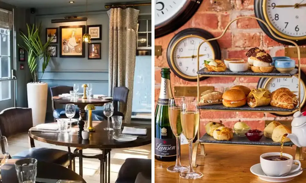 bistro style restaurant and afternoon tea with champagne