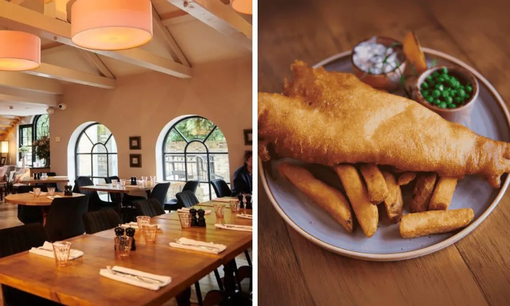 upstairs private dining room and fish and chips