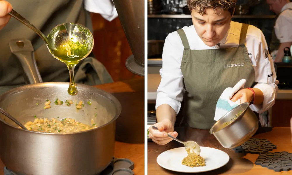 Nieves Barragan making arroz campero