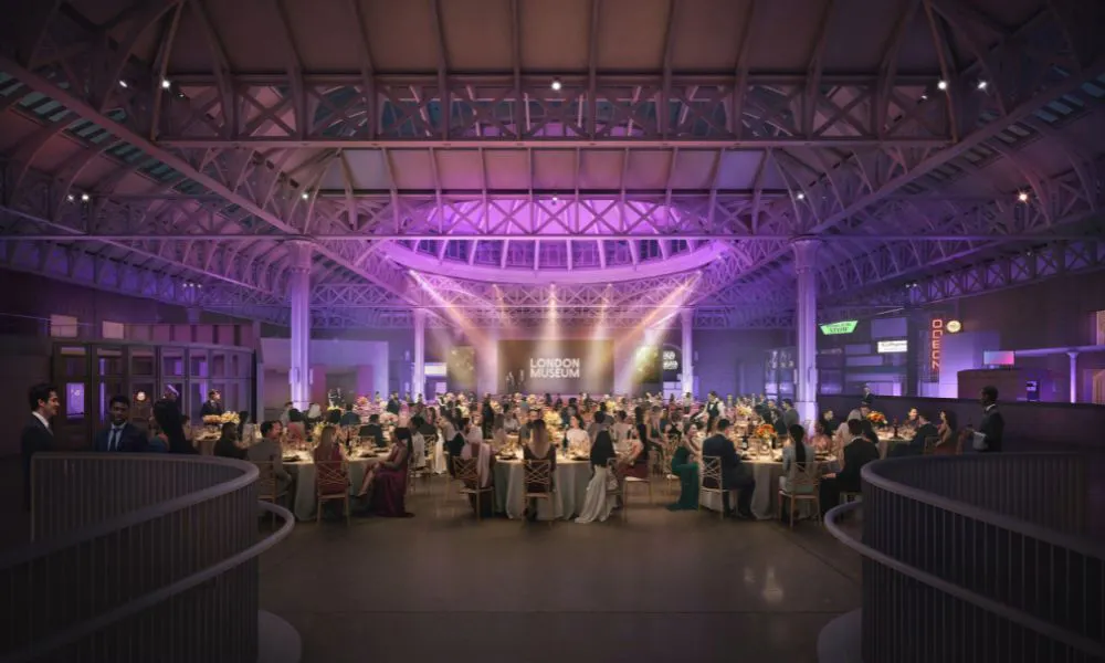 large scale gala dinner at london museum