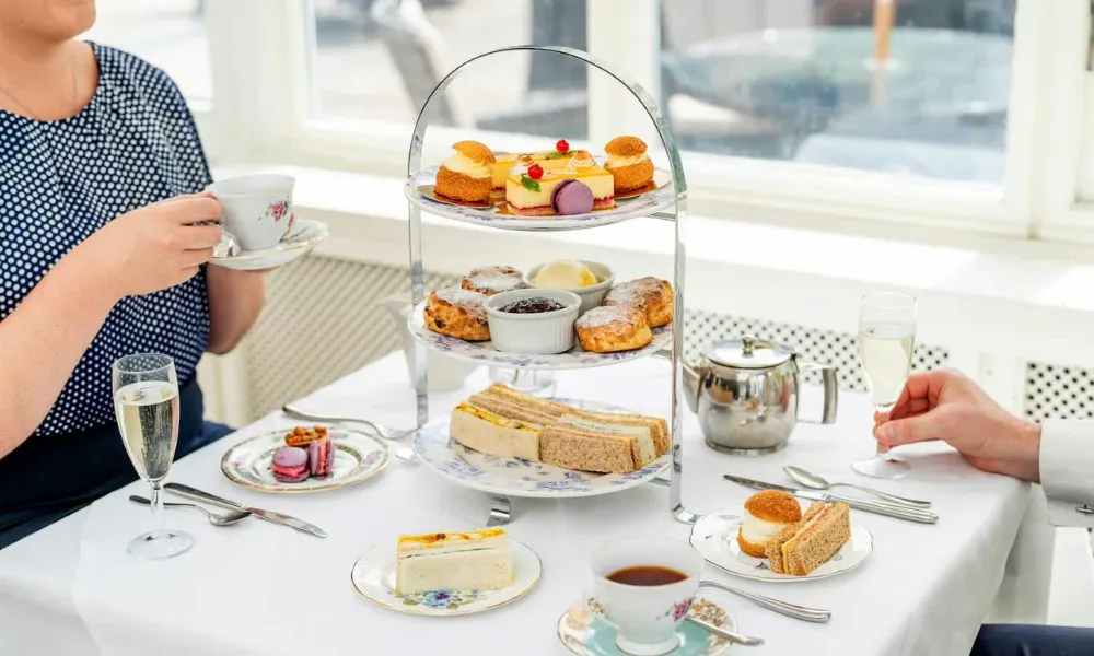 Couple enjoying afternoon tea