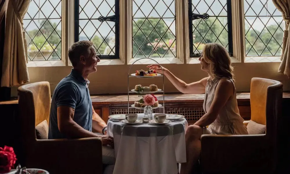 Couple enjoying afternoon tea