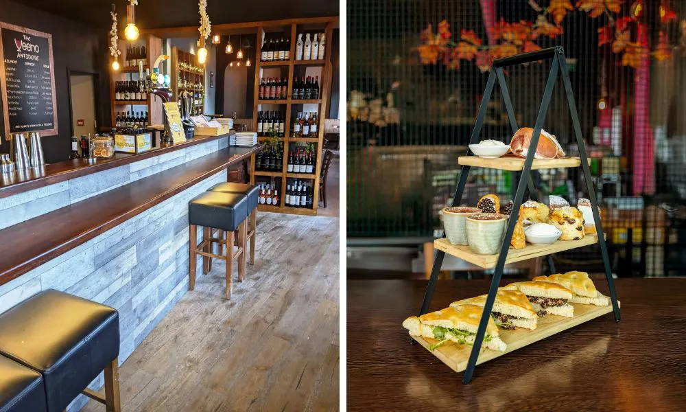 counter dining in italian restaurant and italian themed afternoon tea