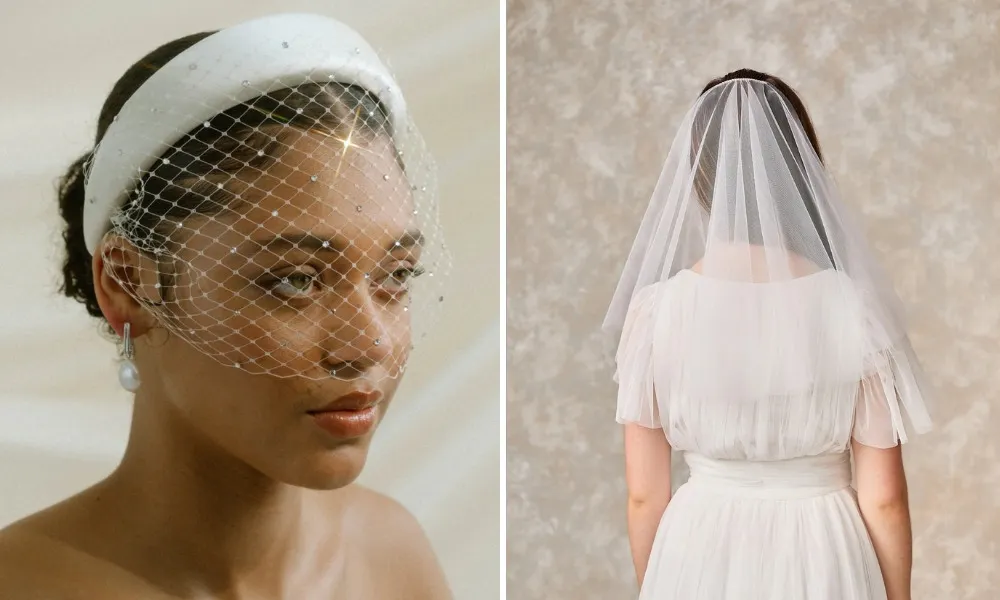 Birdcage and shoulder length veils