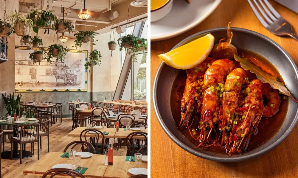 casa victoria dining room and prawns