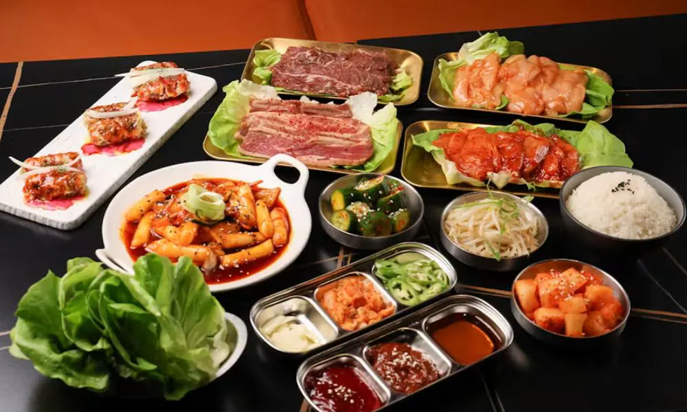 A selection of Korean dishes