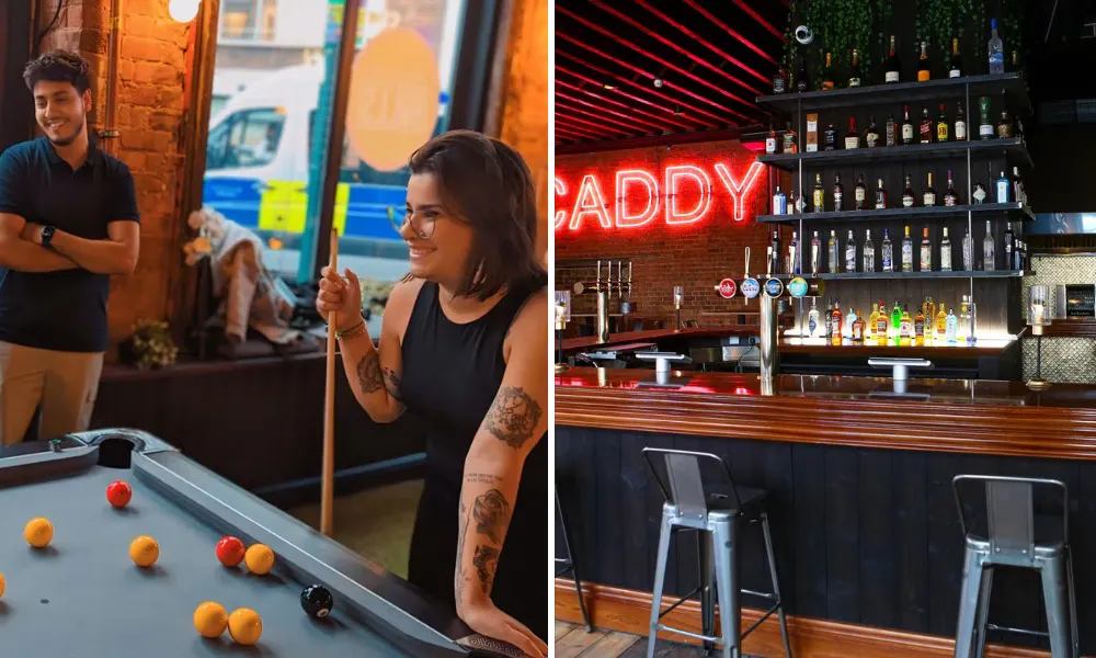 Snooker table and bar