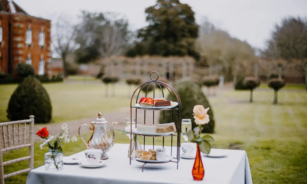 Garden afternoon tea at stately hmoe