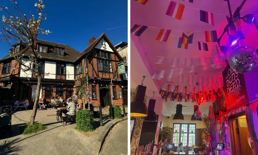 pride and trans flags inside The Old Nuns Head