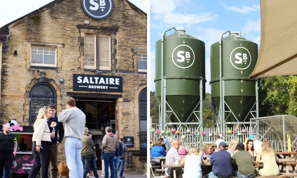 Saltaire brewery towers and exterior