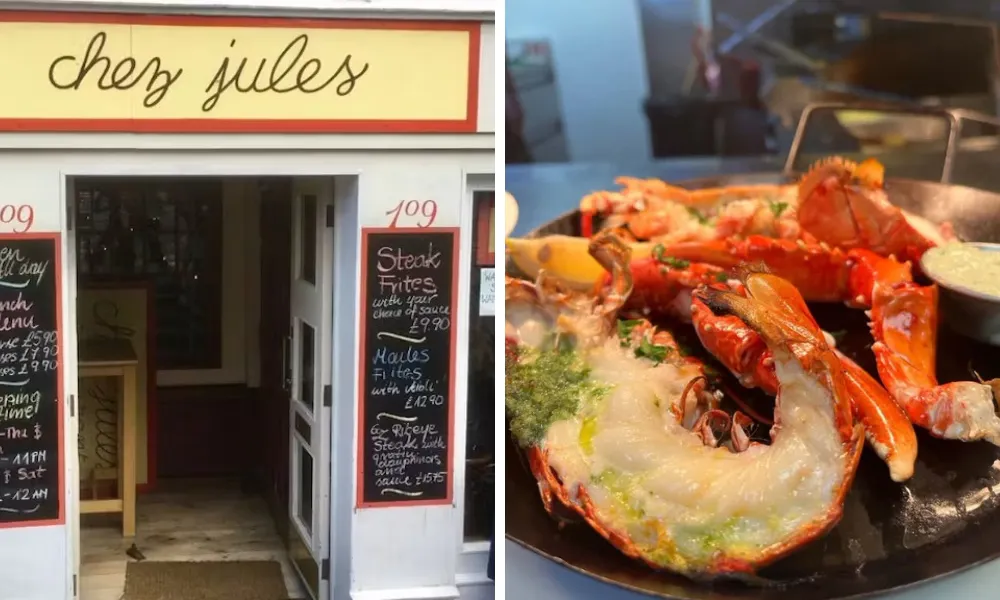 lobster gratin at chez jules