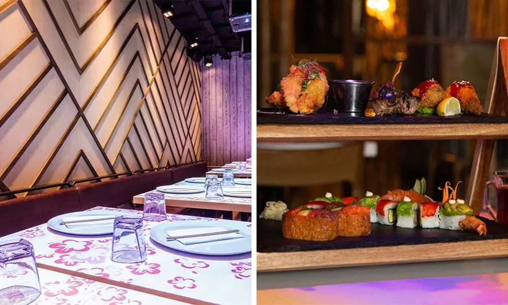 interactive tables in a restaurant and japanese inspired afternoon tea