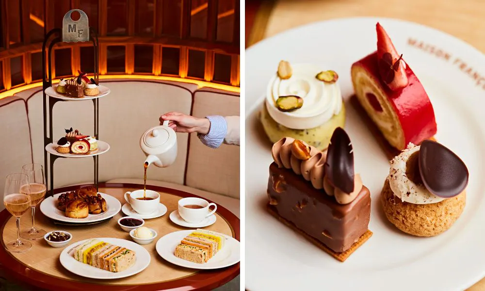 luxury afternoon tea with petit fours