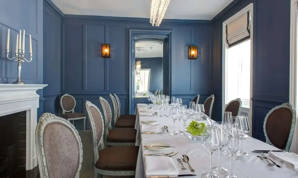 powder blue private dining room 