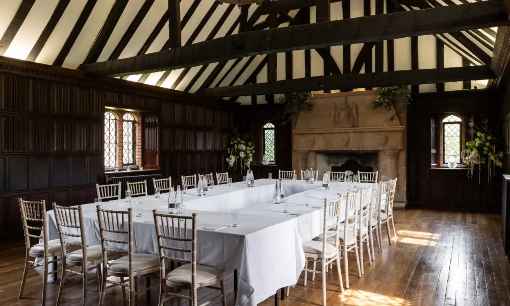 timber framed private dining room mezzanine