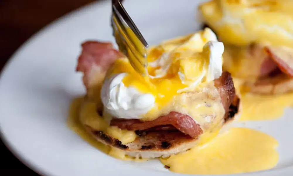 eggs on a muffin at the olive branch