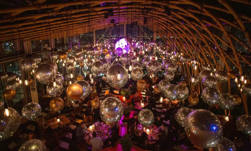 large scale christmas party at sushi samba