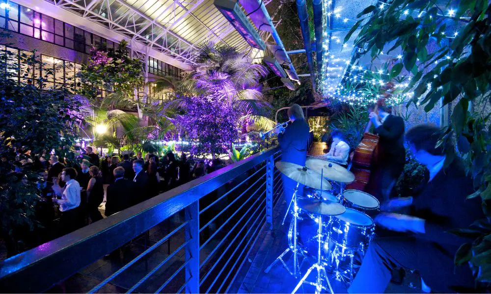 a live band playing in the barbican for a party