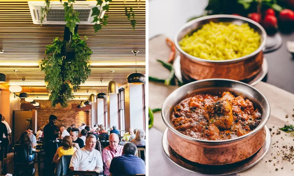 curries in copper pots at dahkin