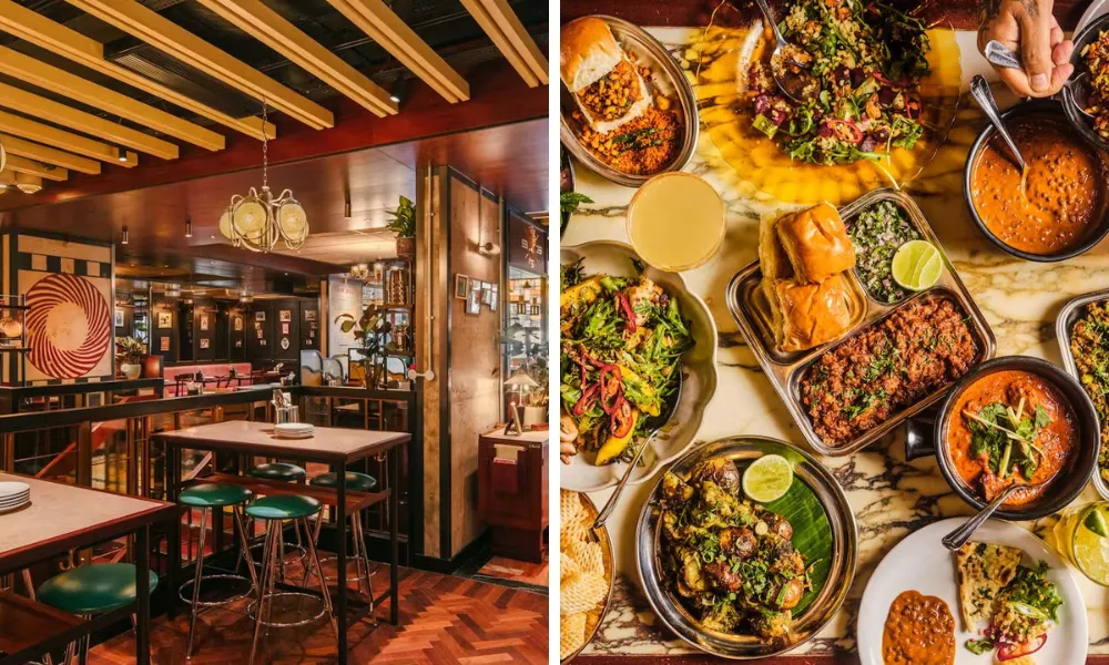 dishoom table spread and interiors
