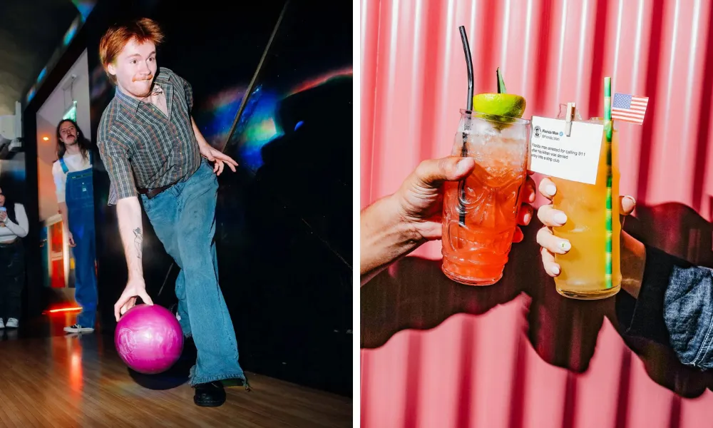 bowling and cocktails at wynwood lanes