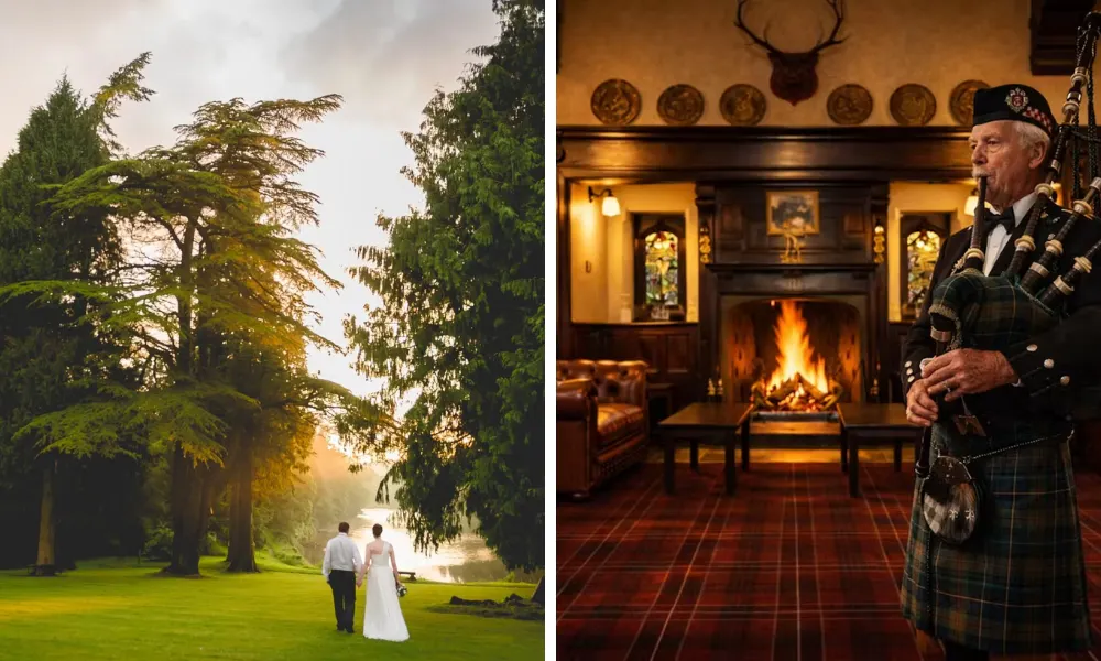 bagpiper in the lounge at friars carse