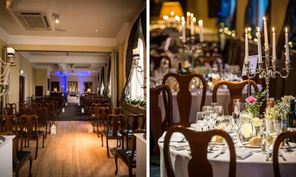 wedding reception inside historic racquet club