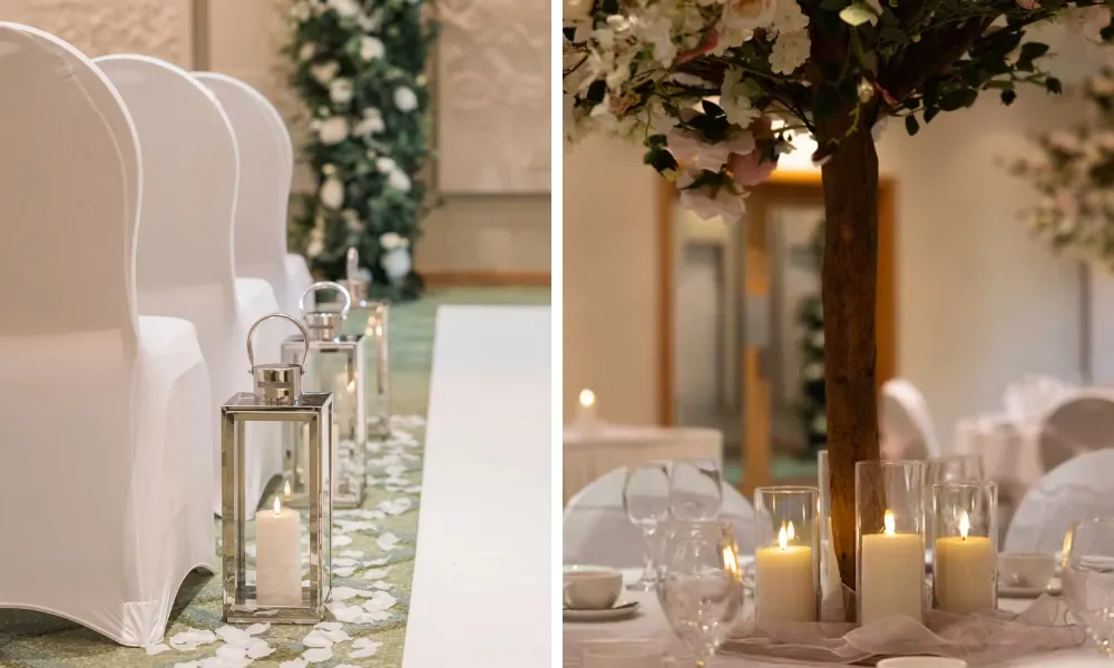regency park set up for wedding ceremony