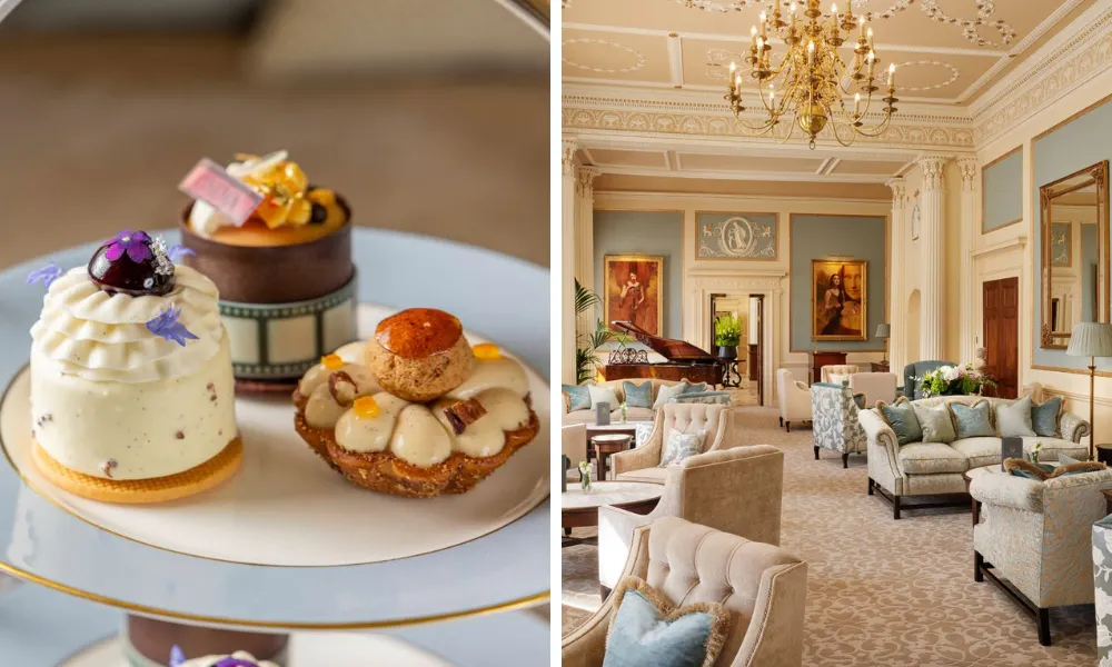 tiny cakes and a grand afternoon tea lounge